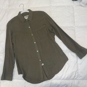 Rails gauzy cotton olive green button down in Ellis style